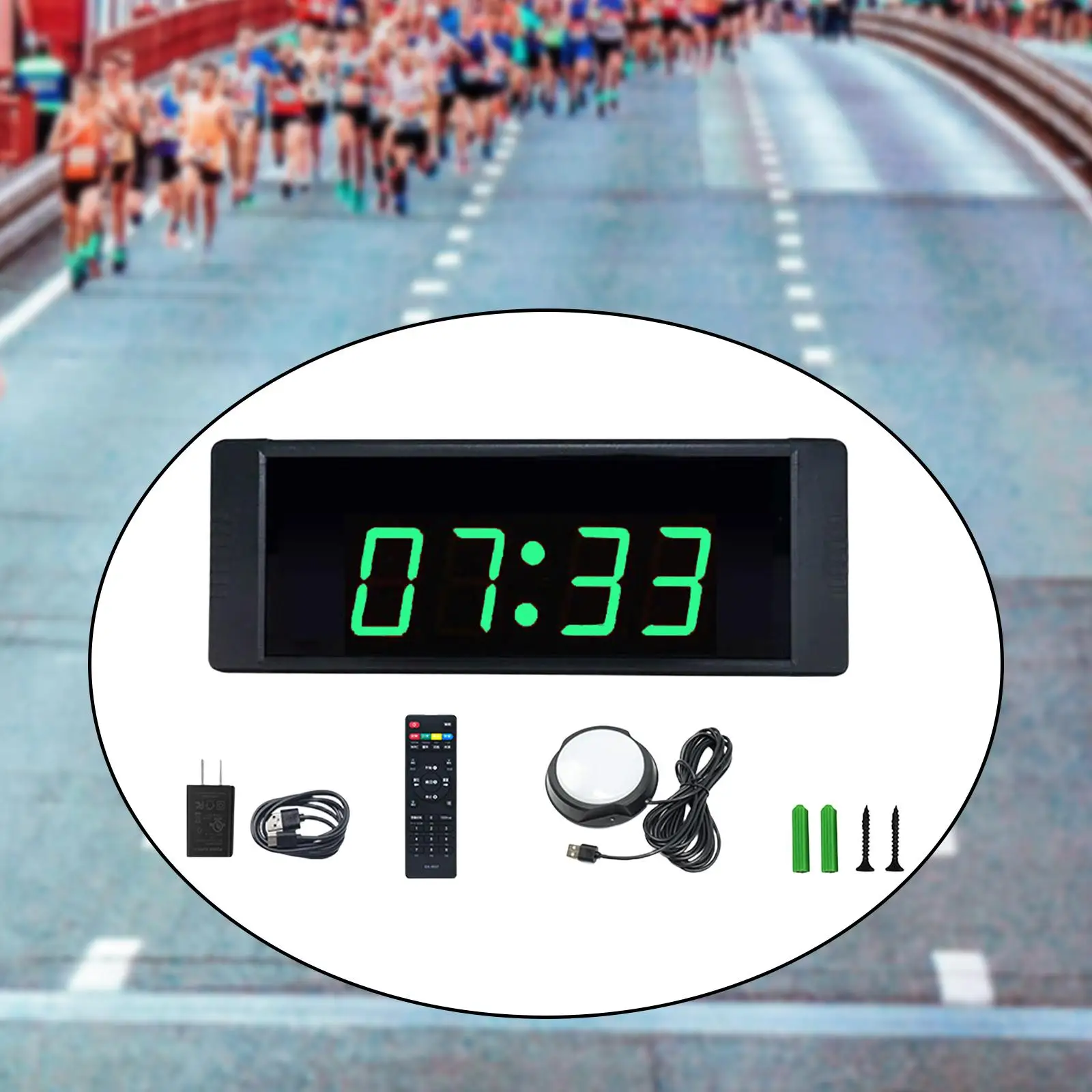 Countdown Timer Gym Clock LED Display Digital Stopwatch for Home Workout Interval Training with Start Stop Button ABS