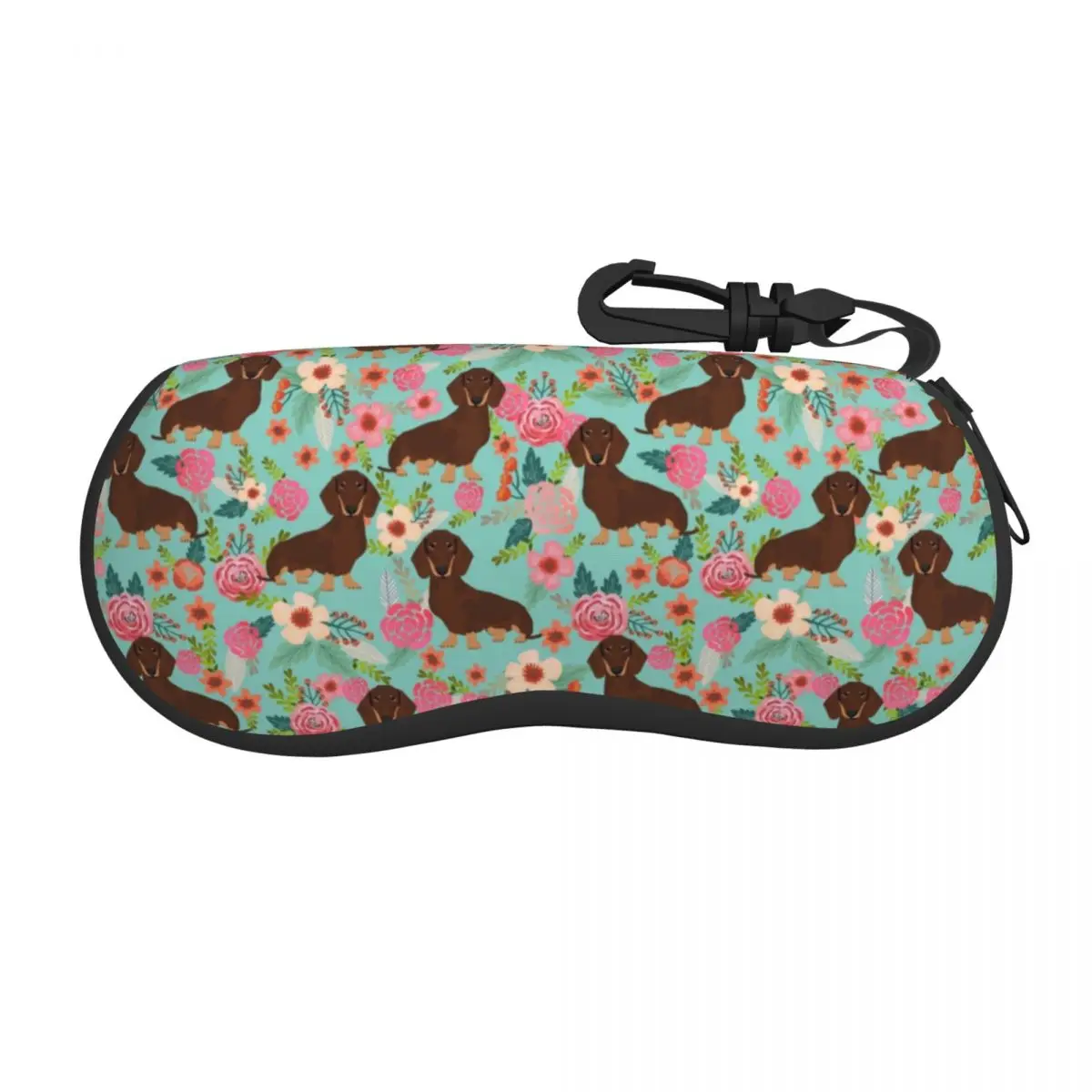 Doxie Florals Dachshund Shell Eyeglasses Case Men Women Fashion Badger Sausage Dog Glasses Case Sunglasses Box Pouch