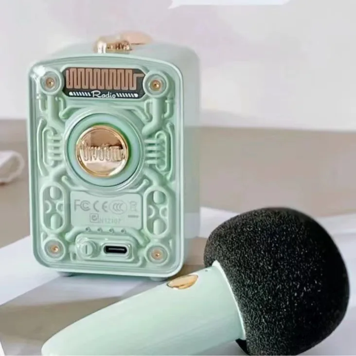 Mini altavoz inalámbrico bluetooth, micrófono para cantar karaoke