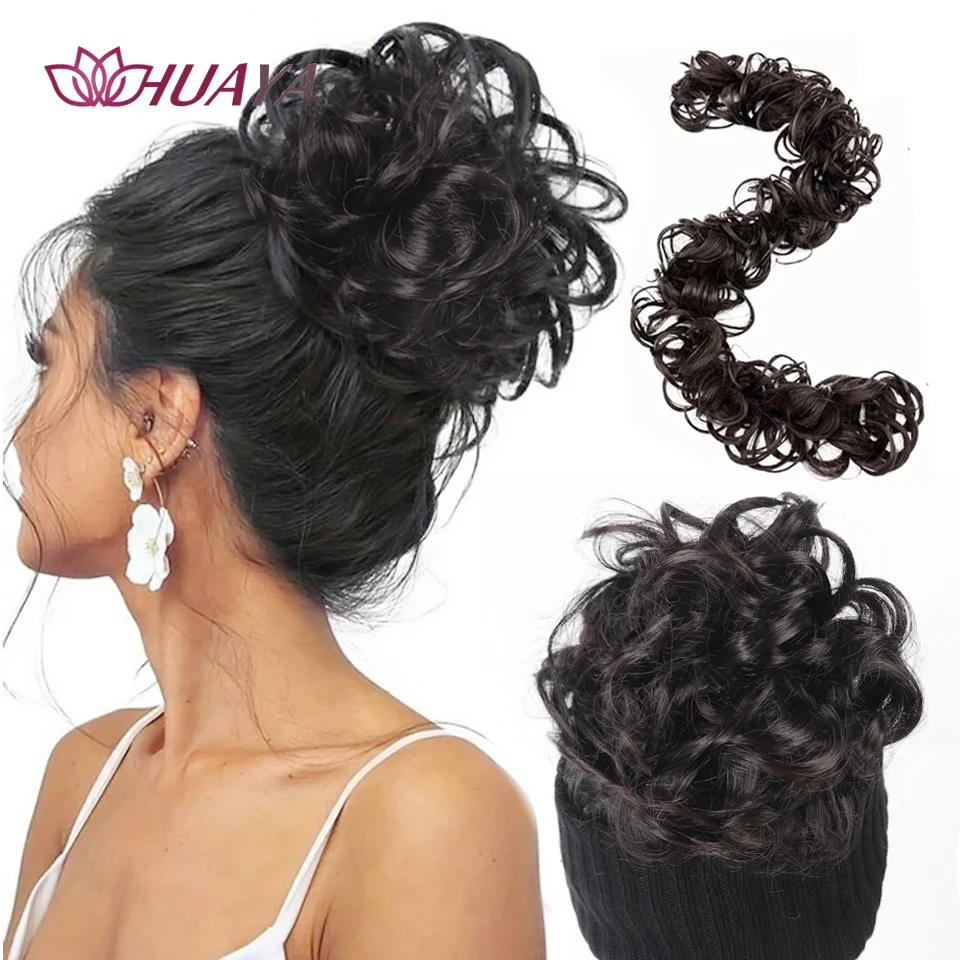 

Синтетический беспорядочный пучок, вьющиеся волнистые эластичные волосы, наращивание пучка для женщин, прическа, хвостик, шиньоны