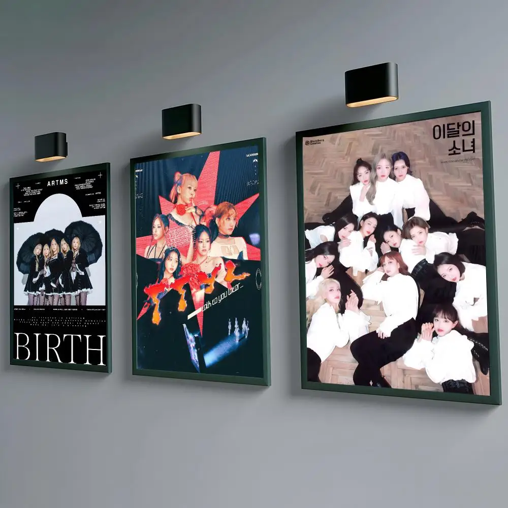 K-pop Group Loossemble Poster Self-adhesive Waterproof Paper Sticker Coffee House Bar Room Wall Decor