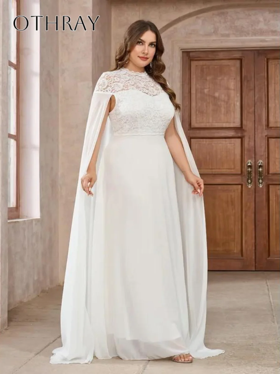 Abiti da sera a trapezio in chiffon con collo alto in pizzo Abiti da festa personalizzati alla caviglia pieghettati abiti da gala