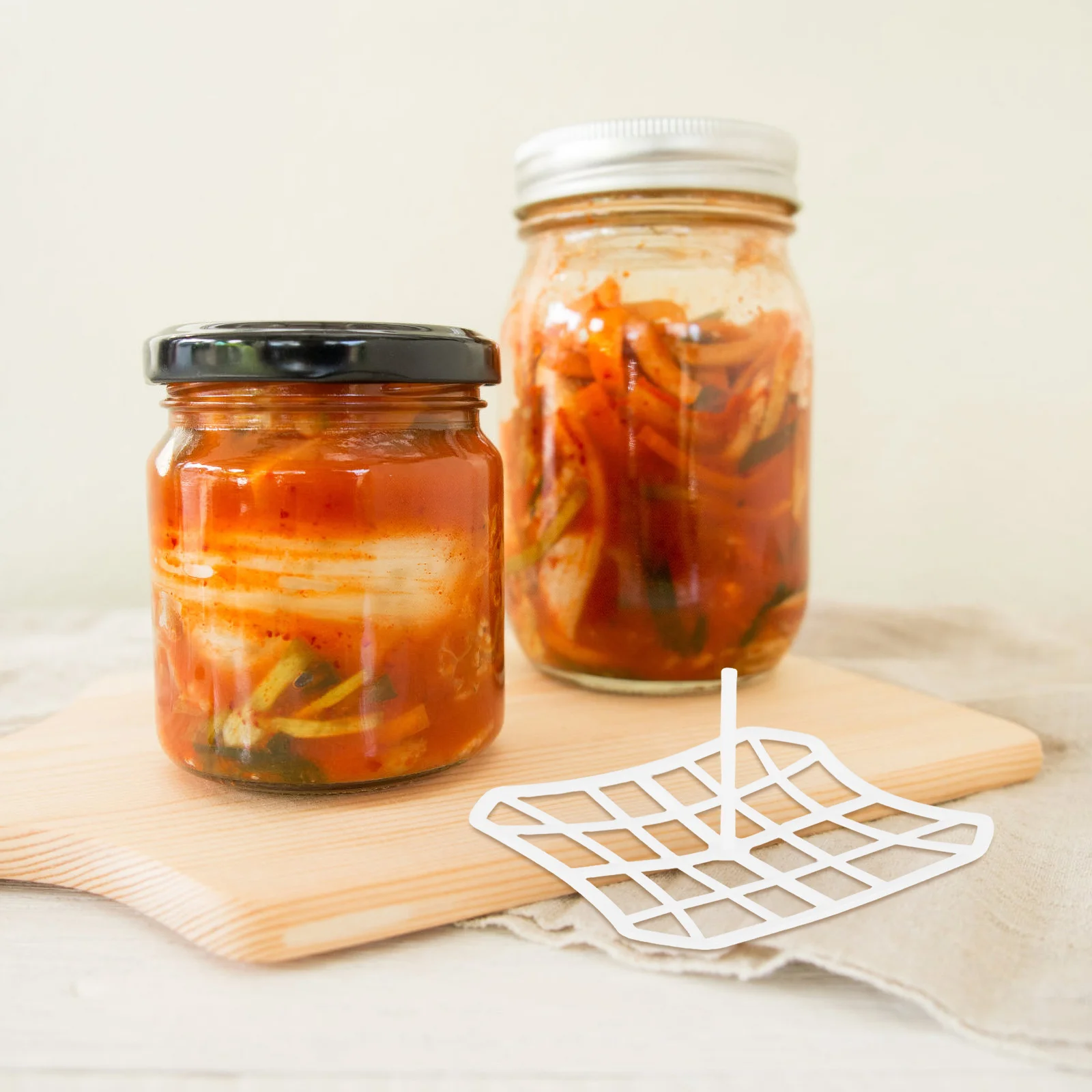 

5pcs Vegetable Pickle Press With Grid For Fermenting Pickles Peppers Sauerkraut Home Commercial Kitchen Use Storage Jar Tool