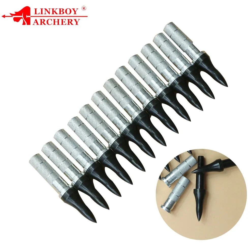 

12 компл., стрела для стрельбы из лука, целевая точка 75 г, 100 г, алюминиевая вставка с широким наконечником для ID6,2 мм, аксессуары для стрел, охота
