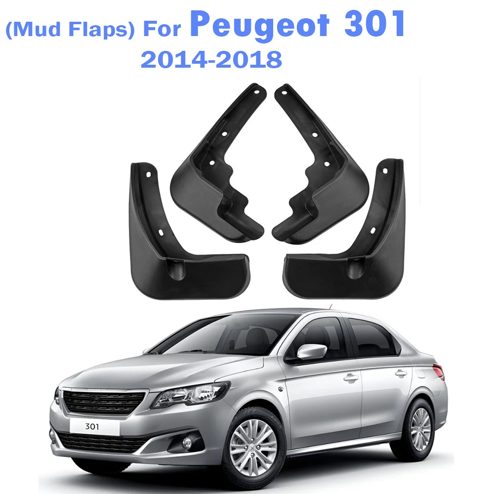 

for Peugeot 301 Sedan 2013~2022 2021 2019 2018 2017 2016 2015 2014 Mud Flaps Mudguards Splash Fender Guard Front Car Accessories