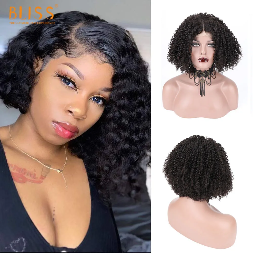 Berry Brazilian Jerry Curly Short Bob Frontal Wig Deep Wave Lace Closure Human Hair Wig 4x4 Lace Front Human Hair Wigs for Women