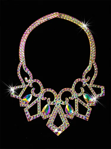 Imagen 2 del producto Collar brillante para danza del vientre, joyería de competición, accesorio de bailarina, collar de baile brillante, disfraz de escenario actuación, espectáculo de Egipto
