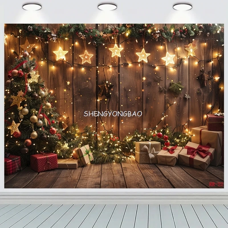 

Christmas Day Flower Wreath Photography Backdrops Props Indoor Decoration Winter Wonderful Xmas Eve New Year Background RD-05