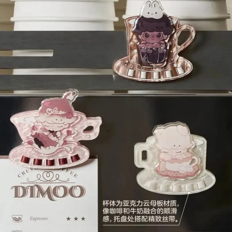 Genuíno pop mart dimoo coração mistura série caixa cega acrílico geladeira ímã clipe presentes de aniversário para meninas presente da moda