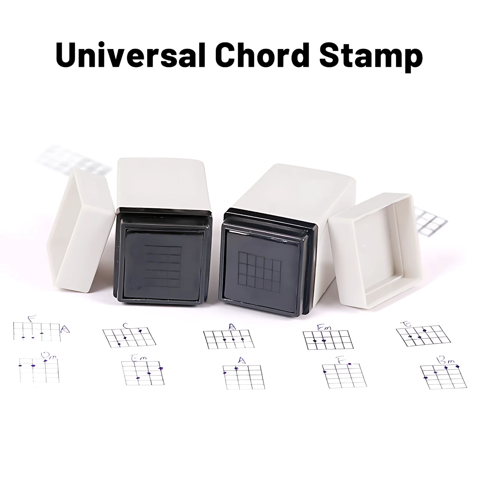 Guitar Chord Stamp Ukulele Chord Stamper, Portable Rubber Fingerboard Chord Print Stamp, Guitar Learning Practice Tool for Begin