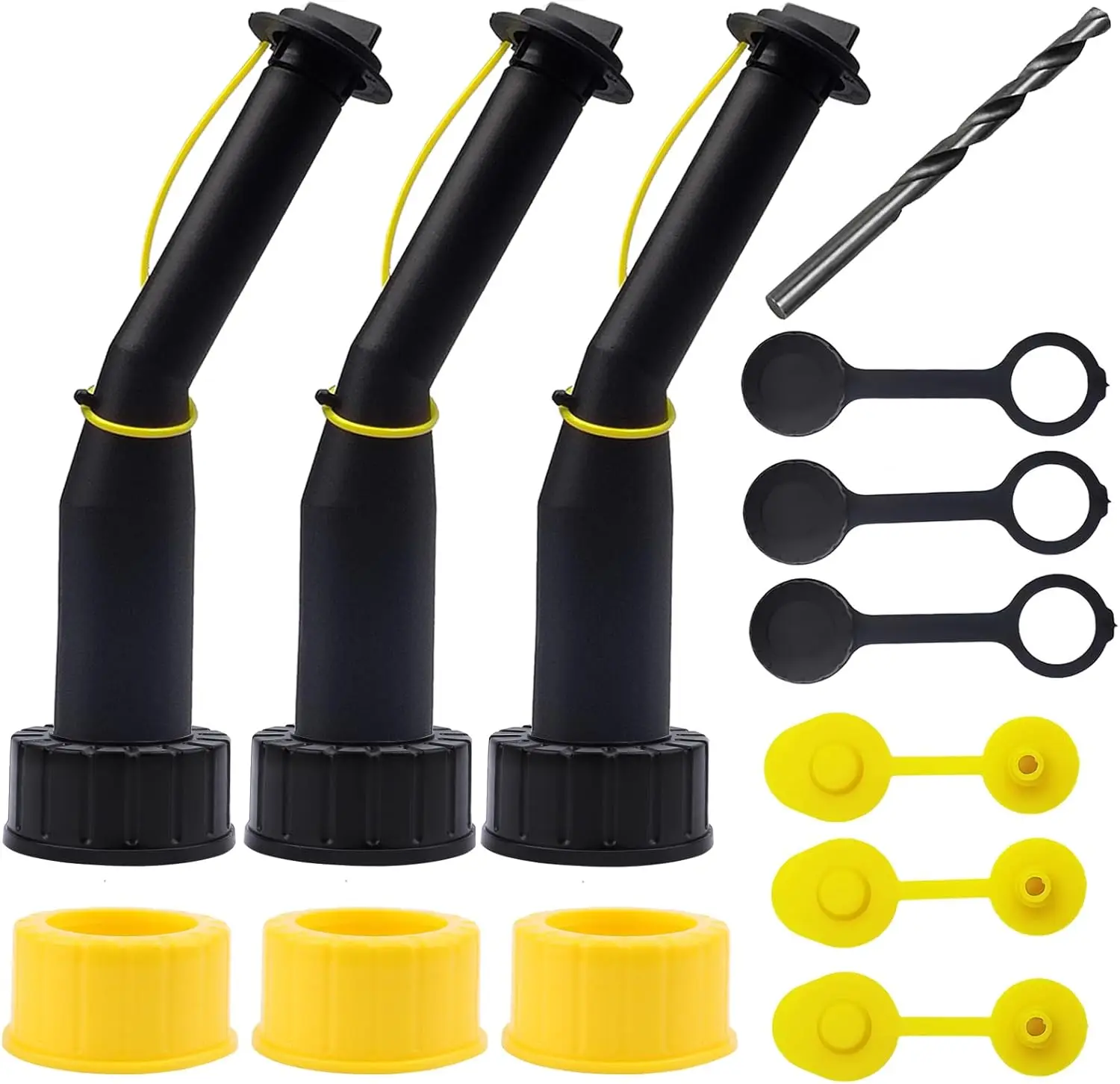 

Gas Can Spout Replacement Universal Kit Leakproof Angle Nozzles Gasket Filter Screen Vent Cap Drill Bit for Old Style Gas Can