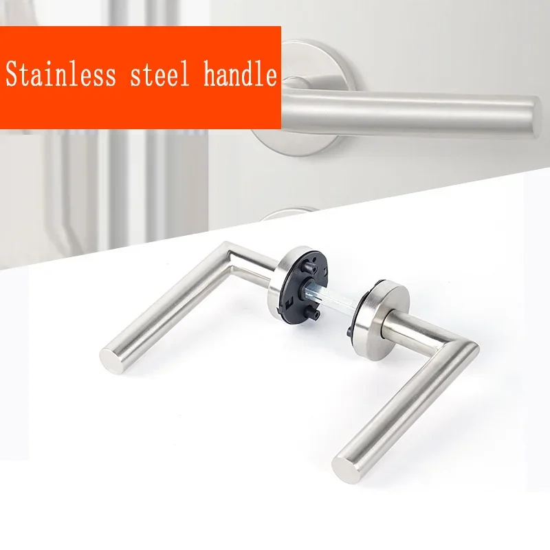 Room Handle Lock Bathroom Light Luxury Stainless Steel Door Handle Right Angle Elbow Door Handle Hardware