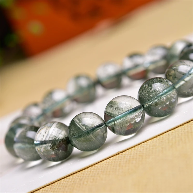 12MM Natural Brazilian Green Garden Quartz Bracelet Jewelry Woman Man Fengshui Healing Wealth Beads Crystal Gift 1pcs