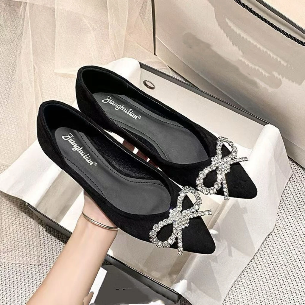 Retro Versatile  Knot Pointed Toe Thin Heel Single Shoes Elegant Fashionable Spring Summer New Style High Heels