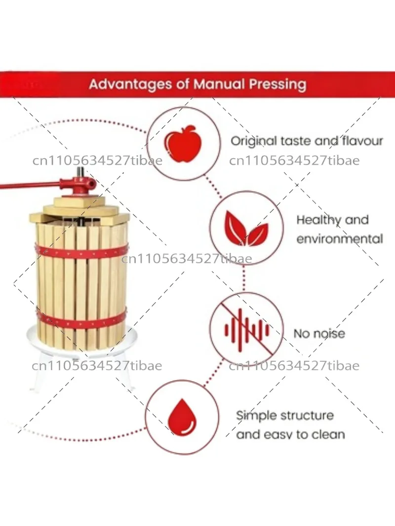 Manual Fruit Wine Press 6 Liter 1.6 Gallon Basket Apple Grape Cider Maker