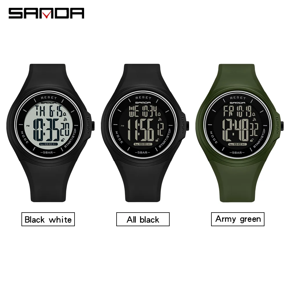 SANDA Fashion Simple Sport Watches Men Military Digital Watch Alarm Clock Shock Resistant Waterproof Relogio Masculino 2131