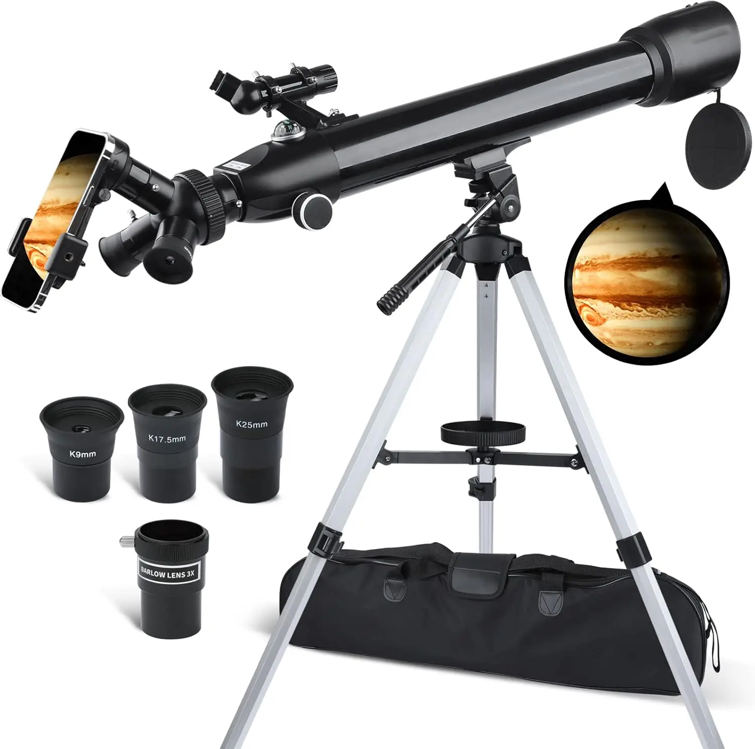 

Telescope for Adults High Powered, 70mm Aperture 700mm Refractor Telescope for Kids & Beginners