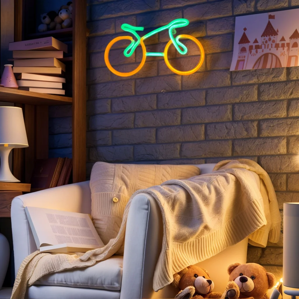 1 قطعة دراجة شكل لعبة غرفة نوم الديكور Led ضوء النيون الحديثة ديكور المنزل الفن أو تعمل بالبطارية (البطارية غير المدرجة)