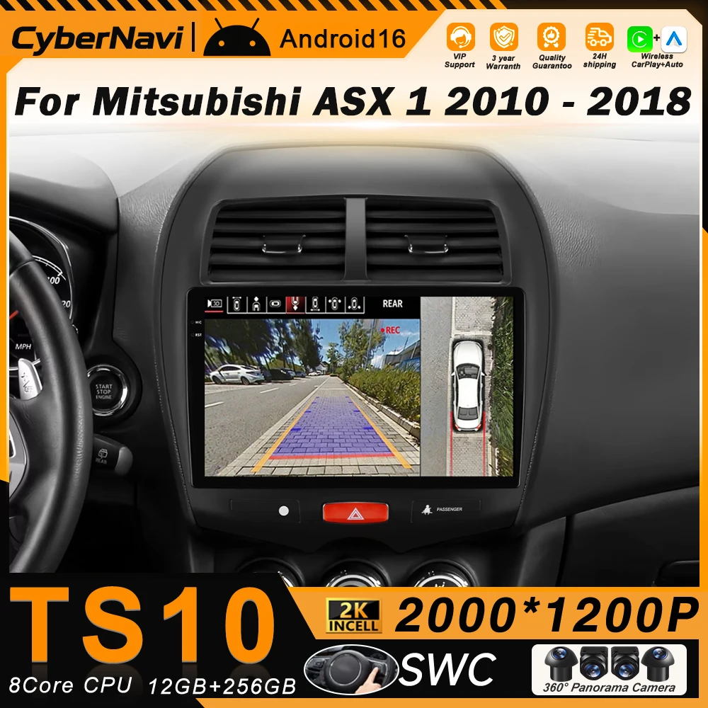 

Android 16 CarPlay For Mitsubishi ASX 1 2010-2016 2K QLED Stereo Car Radio Multimedia Video Player GPS AI Voice Head Unit 4G DSP