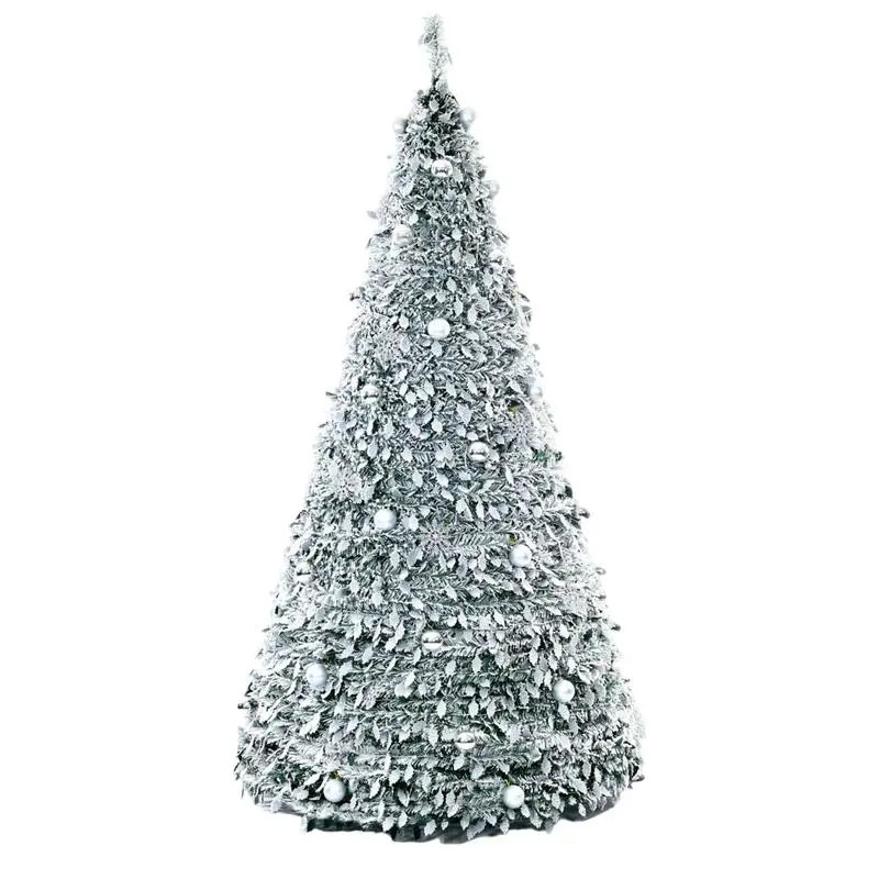 Unique Pop-up Christmas Tree Foldable For Christmas Decoration, Snow Tree White, 1.5m Easy Installation Household Gift