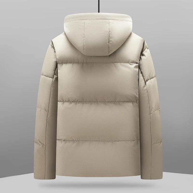 2025 Autumn/Winter New Men's Hooded Cotton Coat with Thick Velvet for Warmth, Middle aged Dad's Cotton Coat