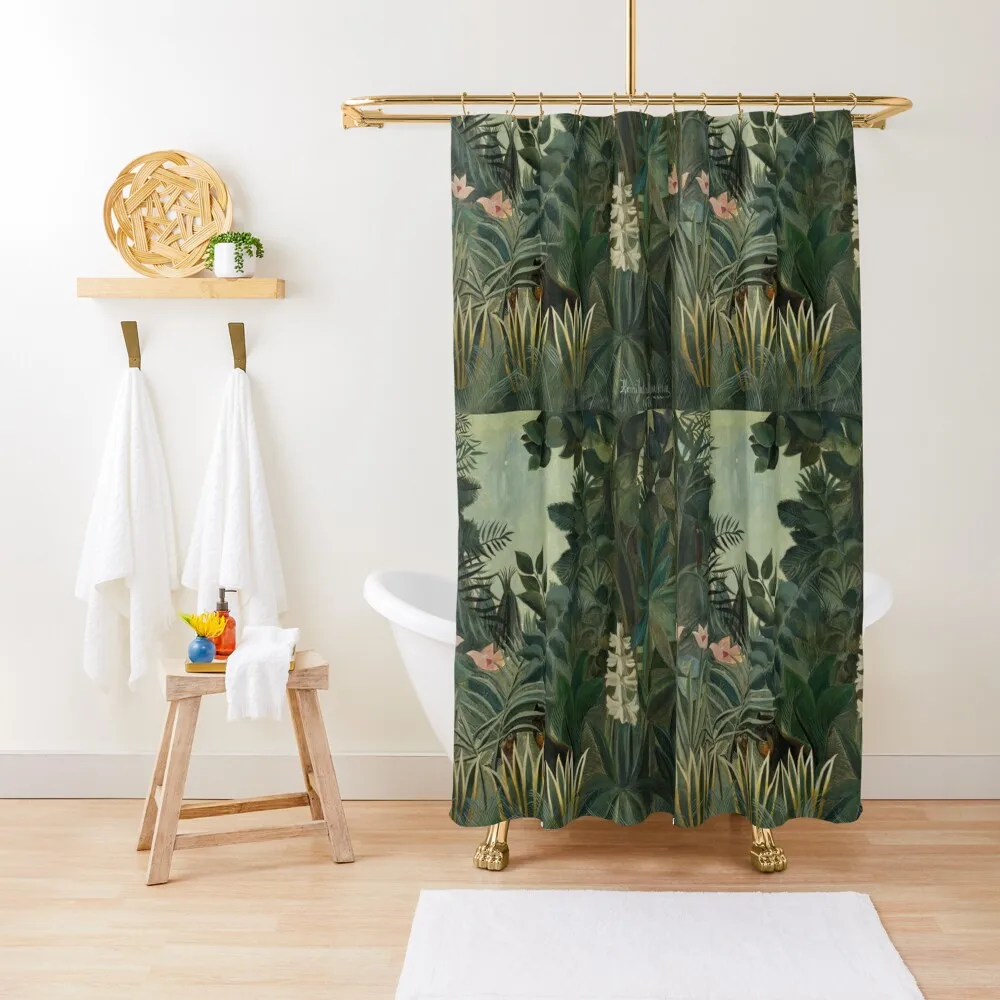 

Henri Rousseau - The Equatorial Jungle Shower Curtain Bathroom Accessory Cute Shower Bathroom Deco Curtain
