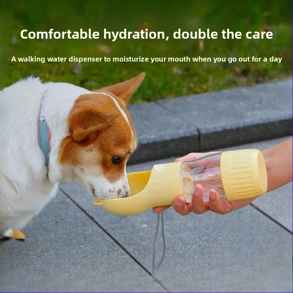 1PC Outdoor Pet Water Cup 300ml 500ml Travel Bottle with Integrated Bowl Portable Feeder for Dogs and Cats