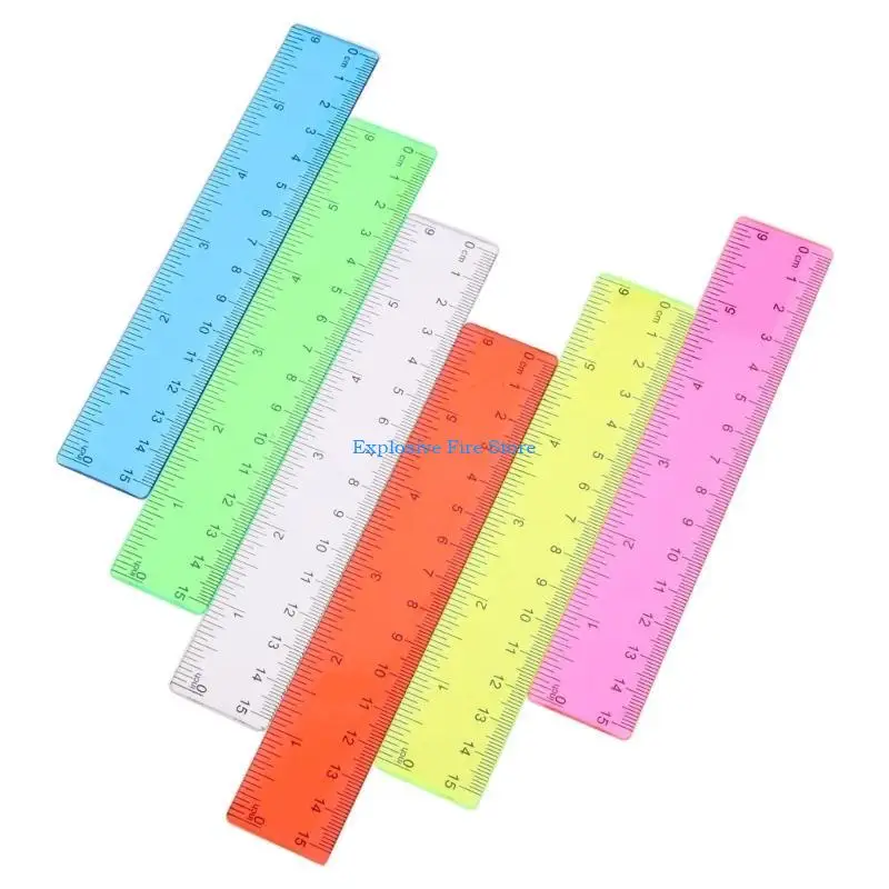C4DB 8 Teile 6 Zoll transparentes Lineal Plastik Herrscher Gerade Lineal Mathematikzubehör