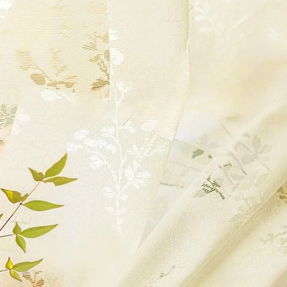 

Private Luxury French Pastoral Gauze Cream Curtains for Living Room Window Balcony High Sheer Thermal Insulated Drapes