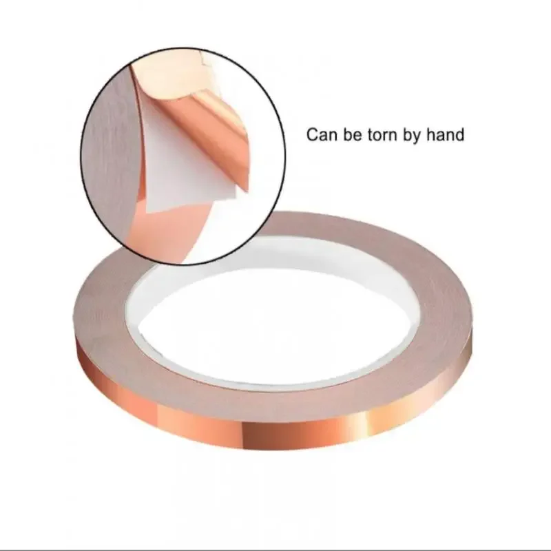 10M 20M Conductive Copper Foil Tape, Single-Sided Adhesive for EMI Shielding, Electrical Repair, Stained Glass, DIY Crafts