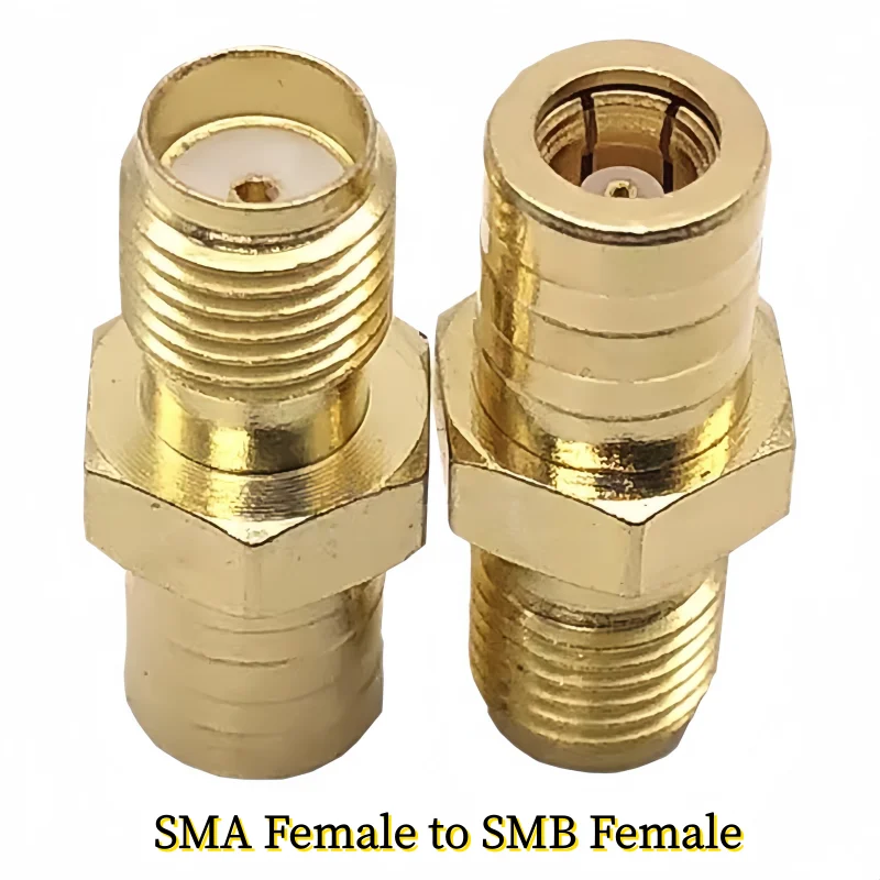 SMA to SMB Connector Antenna Adapter SMB to SMA Male Plug & Female Jack Straight RF Coaxial Connector Brass view 3