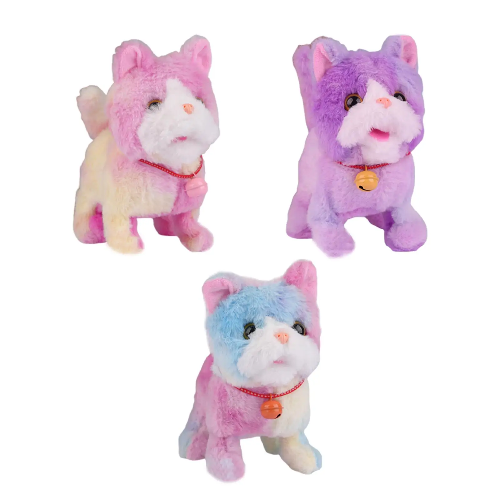 전기 워킹 고양이 장난감, 말하는 움직이는 봉제 고양이 인형, 소녀와 소년을 위한 녹음 및 반복 기능이 있는 부드러운 장난감 선물