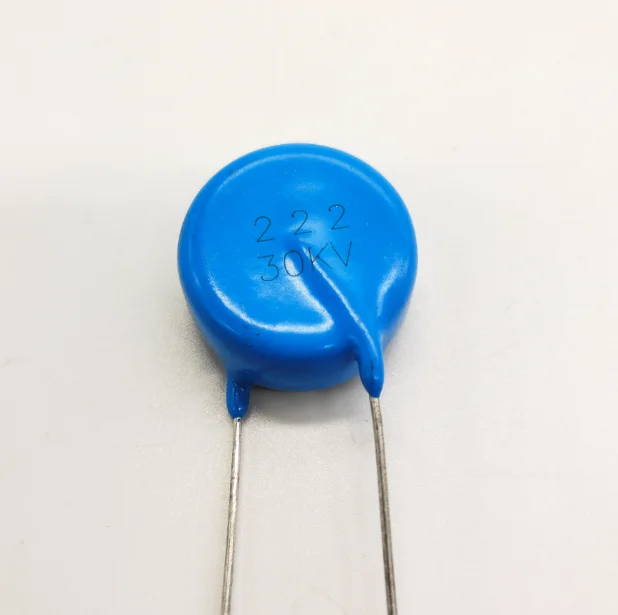 10PCS High frequency blue ceramic chip capacitor 30KV 222K 2200PF   high-voltage power supply ceramic dielectric capacitor