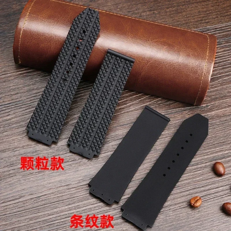 Silicone Watch Band For HUBLOT Classic Fusion Universe Big Bang Series Watch Strap Vertical Stripe Road Bracelet 26mm*19mm