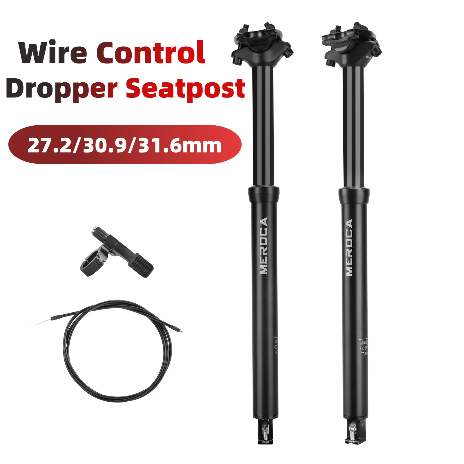 

Bicycle Dropper Seatpost Wire Control 27.2/30.9/31.6x425mm Internal Routing Cable 125MM Travel Tube Fit MTB Road Bike Cycling