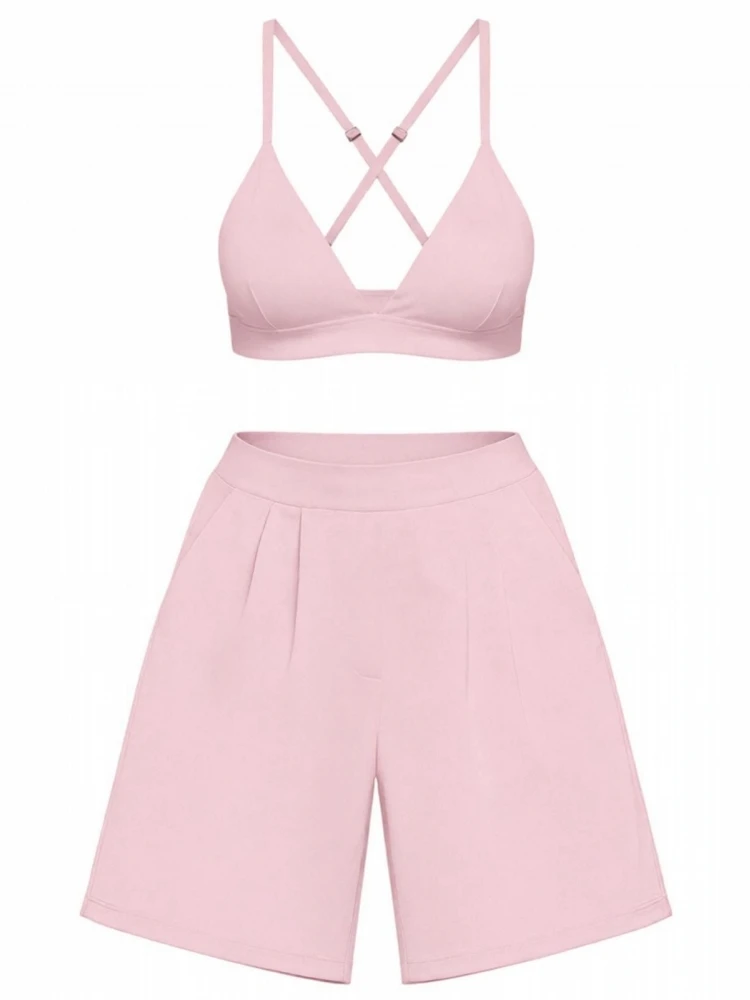 2 Piece Women Quick-Dry Sports Set V-Neck Sleeveless Top Shorts Running Fitness Workout Athletic Wear Tracksuit Sportswear