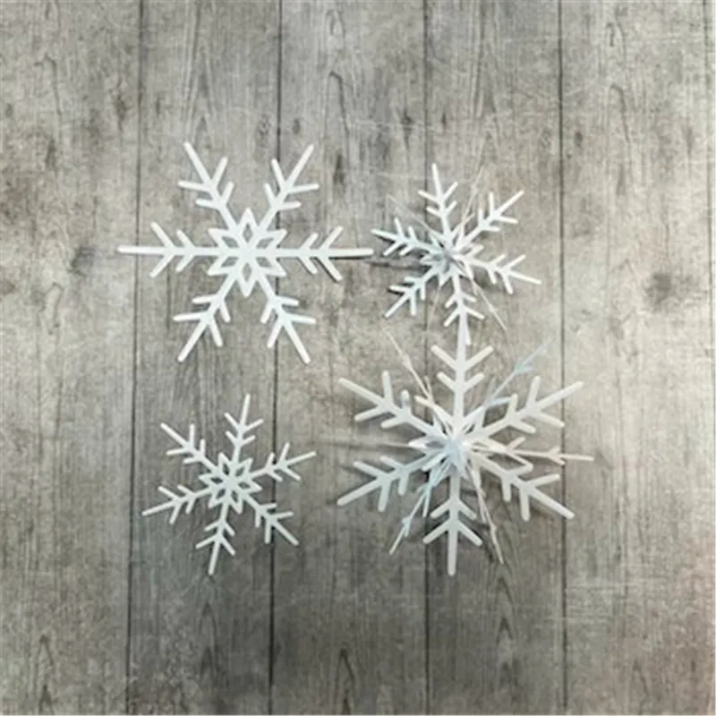 Dan 2023 Christmas Metal Cutting Dies 3D Folding Snowflake Snow Card Gift Package Scrapbooking Frame Card Craft No Stamps