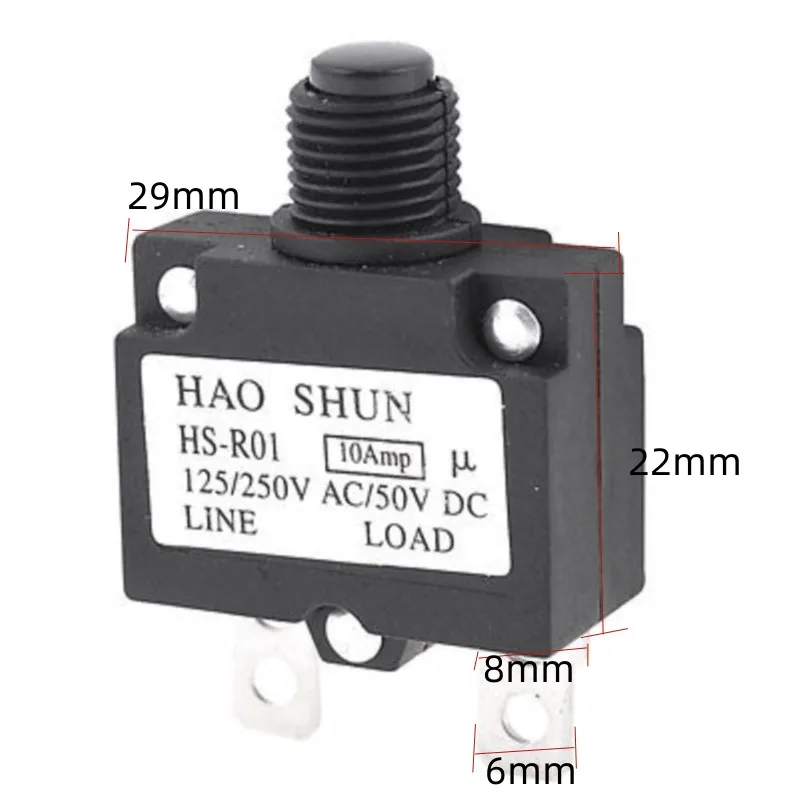 5PCS Spare Part 2 Pins HS-R01 Momentary Press Button Switch 125/250VAC 50VDC/AC 3A/4A/5A/6A/8A/10A/12A/15A/16A/18A/20A