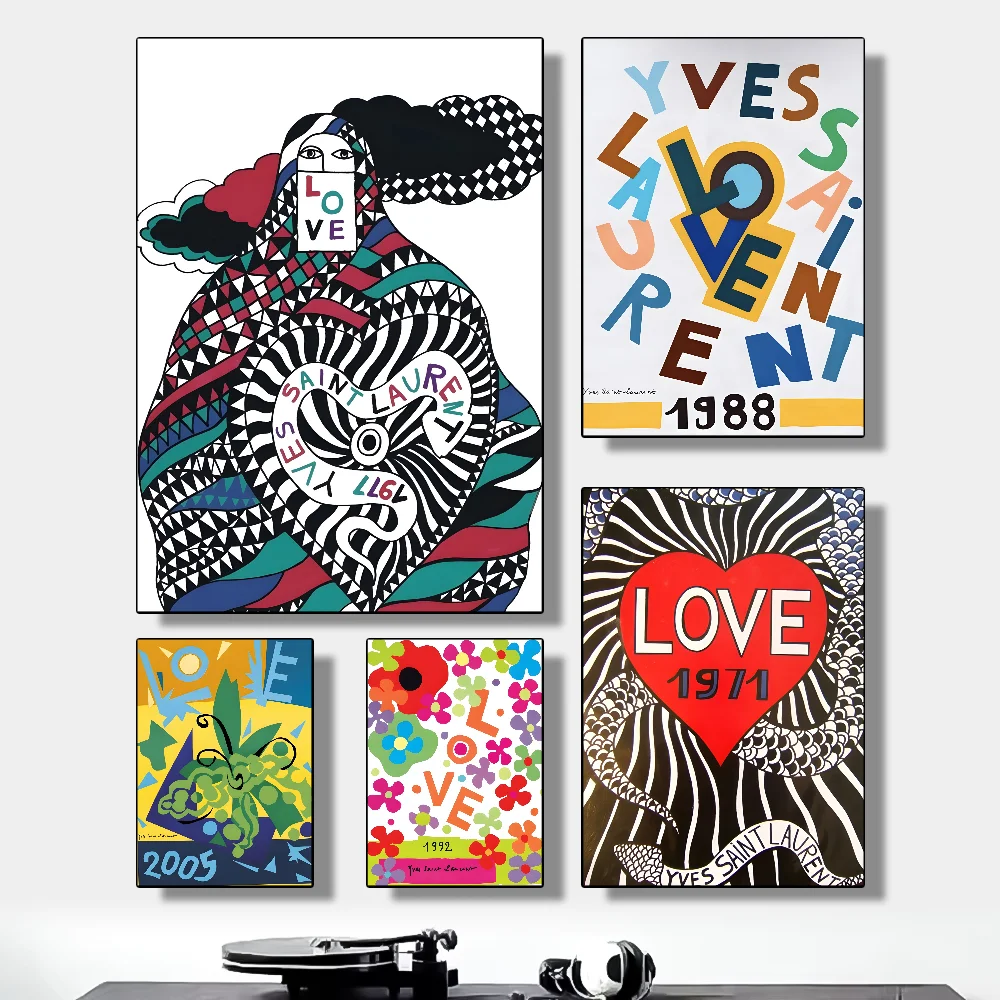 

Yves Saint Laurent love Bohemian Art Poster HD art sticky wall waterproof home living room bedroom bar aesthetic decoration