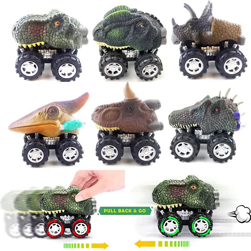 Dinosaur Toys Kids Birthday Party Gifts Tyrannosaurus Rex Triceratops Pull Back Car Toy Pinata Filler Wedding Favors Guests