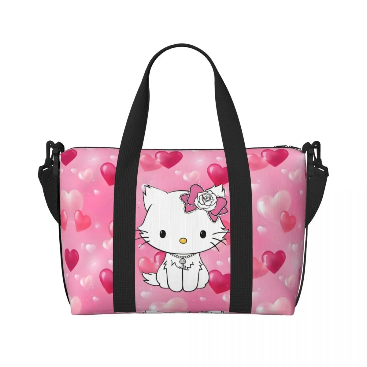 

Custom Anime Charmmy Kitty Groceries Shopping Tote Bags Women Big Capacity Cartoon Kawaii Beach Gym Travel Bags
