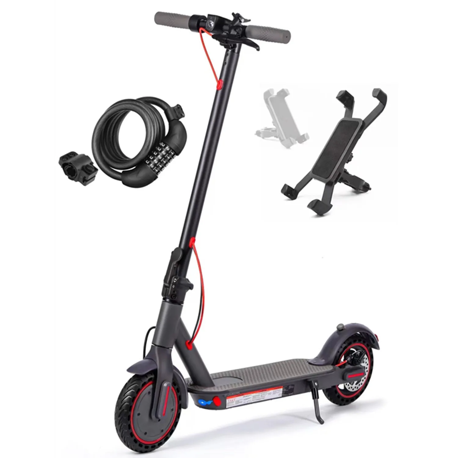 

free shipping EU US UK warehouse 2 wheels Foldable electric scooter adult 10AH 350W 8.5inch come with a phone holder and lock