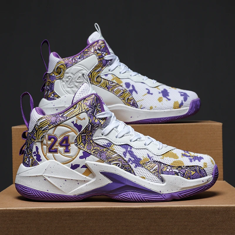 

Men Basketball Shoes Breathable Outdoor Field Training Sport Tennis Shoes Non-slip High Top Casual Basketball Sneakers for Women