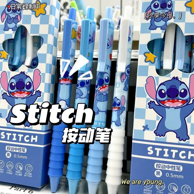 Stitch cartoon high-looking ins style push pen cartoon cute 0.5 quick-drying black student gel pen birthday gift wholesale