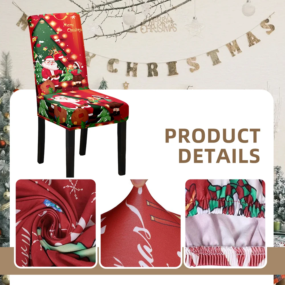 

Christmas Chair Covers for Dining Room 6 Pack Stretch Dining Chair Cover Kitchen Parsons Chair Slipcovers Removable