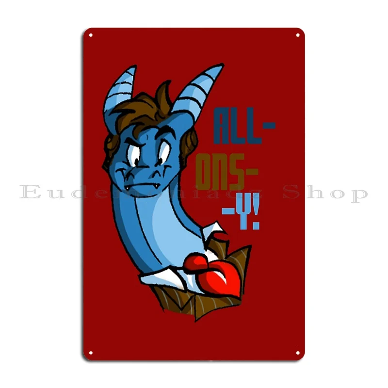 Tenth Doctor Dragon Front View Allons Y Metal Sign Wall Decor Designs Cinema Bar Garage Tin Sign Poster