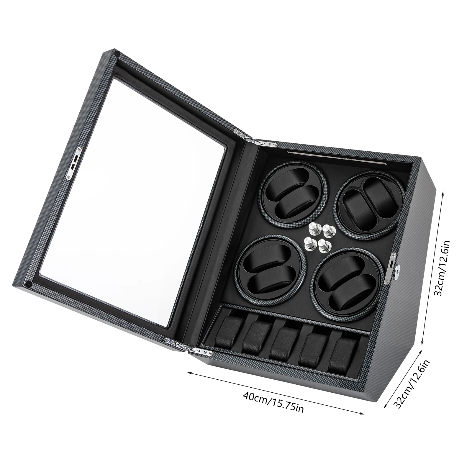 Lock&Key 8+5 Watch Winder Non-Slip Feet US Plug 5 Modes For Living Room Showcase Dressing Table