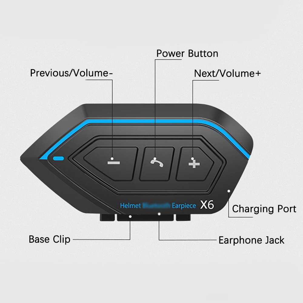 Headset Helm Sepeda Motor BT5.0 Headphone Interkom Helm Tahan Air Pengurang Kebisingan Mendukung Panggilan Bebas Genggam Jawab Otomatis