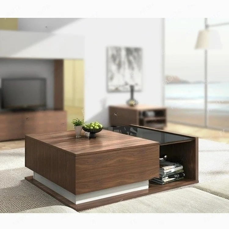 Walnut TV Cabinet Designs Glass Table TV Unit