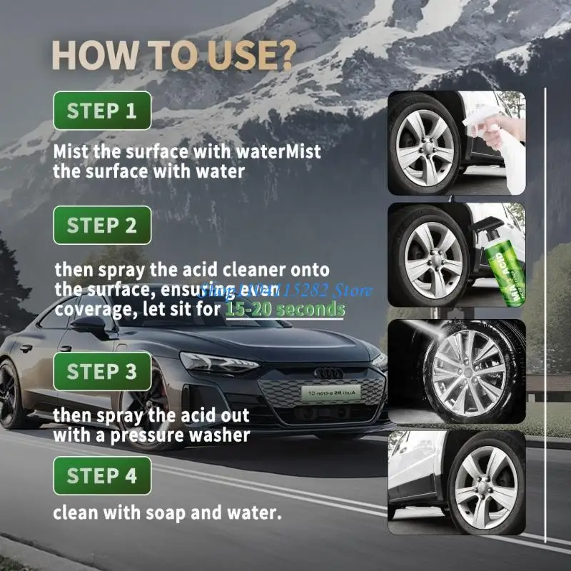 

Car Wheel Cleaner Sprayer Tire Stain Remover Rust Removal Fast Acting Cleaner